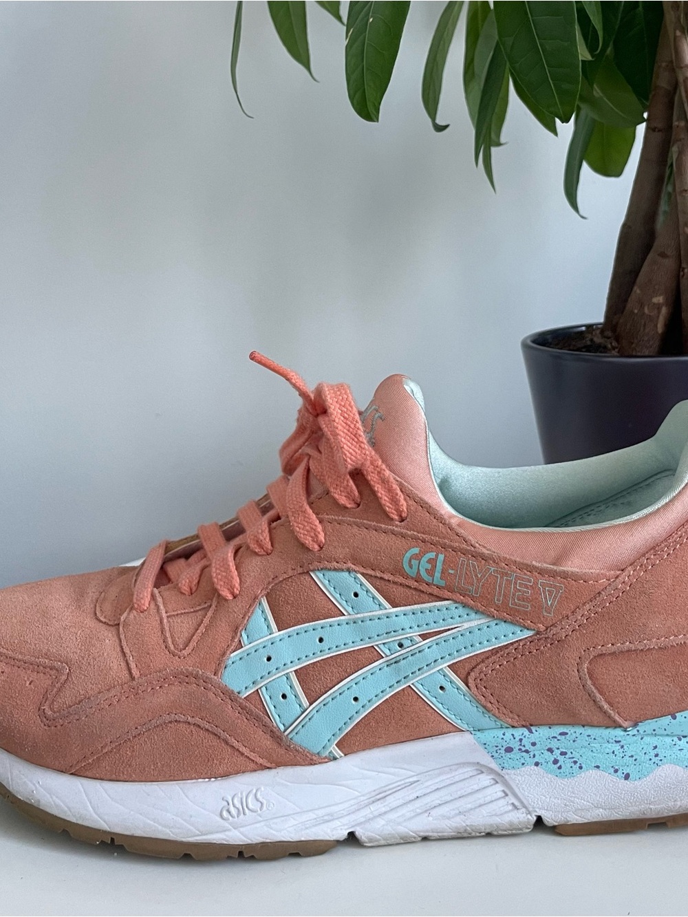 Men Size 10.5 Asics Gel Lyte 5 Full Bloom Coral Reef Easter Shoes